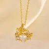 Collar de Flor de Girasol Estilo Coreano Lujo Ligero Chapado en Cobre Oro de 18 Quilates Diamante Estilo Ins Diseño Personalizado Cadena para Clavícula Joyería para Mujeres