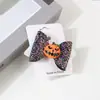 Tecido Estilo Novo Europeu e Americano Transfronteiriço Acessórios de Cabelo para Halloween Presilha de Garra de Fantasma Grampo de Cabelo Peculiar Laço Transfronteiriço Grampo de Cabelo de Abóbora