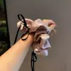 Goma para el pelo de satén con lunares rosas con lazo de cristal, Accesorio para el pelo Ultra-Fairy, Goma para el pelo Nueva de Lujo Ligero
