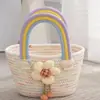 Canasta de Mano Arcoíris Regalo de Regreso Luna Llena del Bebé Año Viejo Banquete de los Cien Días de los Niños Regalo de Acompañamiento Caja de Regalo de Cumpleaños Tejida