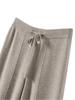 Calças femininas de perna larga para outono e inverno, calças retas com costura média, elastano, cintura alta, drapeado, novo estilo, calças casuais, calças de cashmere de cor sólida