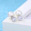 Brincos Corolla Tmall Progress Coroa Pérola Diamante Joia de Orelha Elegante Contas Distintivas de Dois Lados Dois Brincos