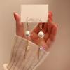 Coreia do Sul Red Pearl borla brincos longos novos alta qualidade online celebridade elegante luz luxo S925 brincos de agulha de prata moda feminina