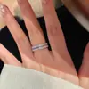 Anillo de Diamantes Morado Brillante Rosa Morado de Lujo Ultrabrillante de Moda con un Toque de Alta Gama, Profusamente Incrustado con Diamantes y Corindón Rojo Anillo para Mujer