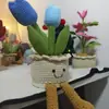 Ramo de Tulipanes de Lana Tejidos a Mano Terminados Transfronterizos Adornos de Regalo de Lana de Sheffield Comercio Exterior al por Mayor