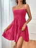 Colección de verano nueva para mujer transfronteriza de Amazon Europa y América 2026: vestido de un solo hombro, con tirante fino, color liso, versátil, con textura