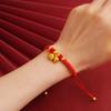 Pulsera clásica de cuerda roja campana vintage flor de loto semilla de loto Fuyun Caqui ajustable y retráctil joyería para mujer joyería de imitación dorada