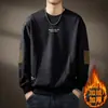 Moletom com Capuz Patchwork Tricô Pesado Americano Masculino Outono Solto Tamanho Plus Retro Gola Redonda Manga Longa Jaqueta Casual Masculina