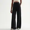 Pantalones de pierna ancha drapeados de cintura alta para mujer, holgados y adelgazantes, pantalones largos casuales de pierna recta, estilo versátil, novedades de verano
