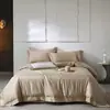 Conjunto de quatro peças estilo luxo de alta qualidade, 100 fios, cetim de algodão de fibra longa, hipoalergênico e macio, capa de edredom 100% algodão, adequado para todas as estações