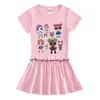 Vestido de Verano Nuevo 2023 para Niños de Manga Corta Algodón Muñeca Sorpresa con Borde de Oreja Plisado Vestido Artístico