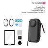 Película Protetora de Vidro Temperado Shadow Stone para insta360X3 com Adesivo, Espelho Protetor, Capa de Silicone, Estrutura de Gaiola de Coelho, Bolsa de Armazenamento, Acessórios