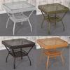 Mesa Redonda Pequena de Armazenamento para Varanda Moderna Simples Rattan Vidro Mesa de Centro Redonda Mesa de Jantar Redonda Mesa de Centro Pequena Mesa de Lazer Mesa de Jantar