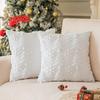 Fronha de Almofada de Natal Pelúcia Floco de Neve Árvore de Natal Bordada Cabelo Sala de Estar Almofada de Sofá Decoração de Festa de Feriado Um Pacote