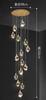 Escada Duplex Lustre Longo Nórdico Pós-moderno Simples Vila Escada Giratória Personalidade Criativa Restaurante Lâmpada de Cristal