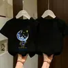 Ropa para Niños Camiseta de Manga Corta Estilo Coreano para Niños Verano Dibujos Animados Animación Estampada Camiseta Holgada Fina de Cuello Redondo para Niños