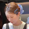 Pinza para el pelo de estilo coreano Ouni, color azul denim con forma de corazón, para mujer, nuevo 2025, pinza lateral para flequillo, pinza BB, accesorios para el cabello