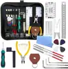 Herramientas de Reparación de Guitarra Set de 27-en-1 accesorios tijeras dispositivo enrollador de cuerdas lima púa bolsa junta protectora paño de limpieza