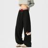 Pantalones Deportivos Retro Estilo Americano de Perro Salchicha para Hombre 2025 Nueva Primavera Sueltos de Pierna Ancha Rectos Casuales de Calle Alta