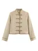 Comércio Exterior Transfronteiriço atacado de roupas femininas, novo design retrô moda estilo europeu e americano blazer curto abotoado com gola alta