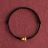 Pulsera de Calabaza Dorada con Hilo Rojo para Hombres y Mujeres, Simbolizando Buena Fortuna y Seguridad, Pulsera Tejida Hecha a Mano, Regalo para Mejores Amigos