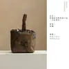 Bolsa de armazenamento para conjunto de chá de brocado, bolsa portátil com cordão para um bule e duas xícaras, acessórios para conjunto de chá kung fu ao ar livre, bolsa de chá de alta estética
