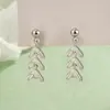 Pendientes de Tachuela con Forma de Hoja para Mujer 2023 Nuevos Pendientes de Borla de Hoja Otoño e Invierno Diseño Popular de Nicho Estilo Estudiante Japonés y Coreano