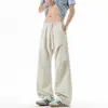 Pantalones de punto M-4XL nuevo estilo callejero alto americano pantalones rectos casuales para hombre, verano finos holgados deportivos de pierna ancha pantalones de trabajo