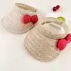 Linda Diadema de Paja con Lazo de Lunares Estilo Coreano Sombrero de Copa Abierta para Vacaciones de Verano en la Playa Protector Solar Sombrero para el Sol para Mujeres