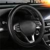 Tampa de volante de couro perfurada e elástica para todas as estações, sem anel interno, conjunto de carro simples, transfronteiriço, Amazon
