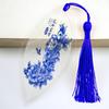 Marcador de vena de hoja, pintura tradicional china, porcelana azul y blanca, marcador creativo de vena de hoja real, estilo chino, porcelana azul y blanca, artesanía