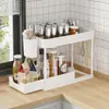 Estante de fregadero de doble capa extraíble multifuncional estante para fregadero estante de cocina estante de acabado para encimera estante de almacenamiento para cuencos y palillos