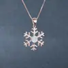 Colar de Floco de Neve de Opala Estilo Ins Europeu e Americano Luxo Acessível Versátil Joia de Nicho Colar de Moda Estilo Live