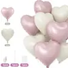 Globos Rosas con Forma de Corazón Transfronterizos Decoración para San Valentín, Compromiso, Cumpleaños, Baby Shower Arreglo 10 Piezas de Globos de Corazón