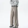 Pantalones Casuales Sueltos de Pierna Ancha Rectos de Color Sólido para el Verano 2026 Pantalones de Mezclilla Versátiles para Hombre
