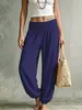 Pantalones jogger de pierna ancha, cintura alta, plisados, color rosa suave, talla grande, estilo europeo y americano, adecuados para usar en casa y al aire libre, pantalones de chándal de doble propósito para bailar