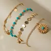 Joyería Transfronteriza Europea y Americana, Joyería para Pie de Cadena Simple con Cruz, Colgante de Ojo, Tobillera Apilada Multicapa, Venta al por Mayor de Comercio Exterior