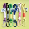 Chaveiro Criativo Estilo Ins com Combinação de Cores Cordão Anti-perda para Celular Tecido à Mão Pingente Decorativo para Bolsa Moda