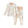 Ropa de Bebé, Conjunto de Bebé, Ropa Interior, Conjunto de Dos Piezas para Bebé, Conjunto de Protección para la Barriga de Cintura Alta para Bebé, Ropa de Casa para Bebé