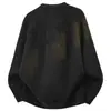 Cardigan de Tricô Masculino Jacquard Estilo Étnico Vintage Outono Inverno Gola Alta Zíper Solto Preguiçoso Casaco Suéter