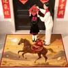 Felpudo de Entrada Año del Caballo, Raspa-Suciedad para Entrada, Felpudo de Terciopelo de Cristal Resistente al Desgaste, Resistente a Manchas, Fácil de Limpiar, Felpudo Antideslizante