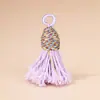Colgante de Borla de Hilo de Algodón Retorcido a Mano Corto y Gordito Estilo Xizang Colgante Decorativo para Llavero Mini Accesorio Xizang Hecho a Mano