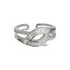Anillo Cruz de Circonita Abertura para Mujer Diseño Nicho Lujo Ligero de Alta Gama Anillo para Dedo Índice ins2024 Nueva Moda