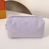 25 Novas Sacolas de Cosméticos Listradas Mais Vendidas Transfronteiriças Indianas de Mão de Grande Capacidade Conveniente para Viagem Estojo