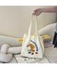 Nova Bolsa Grande Capacidade para o Dia a Dia 2025 para Estudantes Universitários Bolsa de Aula Bordada com Desenho Animado Fofo Bolsa de Ombro Versátil Feminina