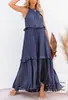 Vestido de Verão com Barra Irregular em Camadas, Comprimento Longo, Moda Feminina Europeia e Americana de Manga Curta Amazon 2026, Estilo Europeu e Americano Fresco e Doce
