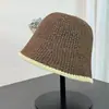 Sombrero de Pescador Veraniego Hueco Transpirable Dulce Sombrero de Sol para la Costa Sombrero de Paja Tejido para Mujer Plegable Sombrero de Playa