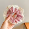 Scrunchie de Alta Qualidade Estilo Coreano para Mulheres, Elástico de Cabelo com Laço de Tecido da Moda, Acessório de Cabelo Corda para Coque Doce e Fofo