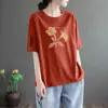 Excedente de Stock de Comercio Exterior Transfronterizo, Marca Grande, Etiqueta Cortada, Talla Grande, Camiseta de Manga Corta para Mamás, Cuello Redondo, Adelgazante, Top Elegante