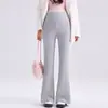 Calça de Maternidade Jingqi Estilo Outono e Inverno Calça Flare Inverno Lã Grossa Aconchegante Micro Flare Longa Roupa de Maternidade